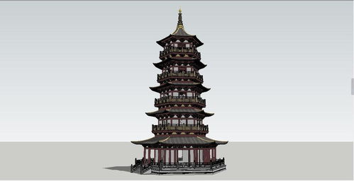 新中式特色风格仿古建筑古塔su模型素材平面设计图下载 图片1.66mb 建筑模型大全 su模型库